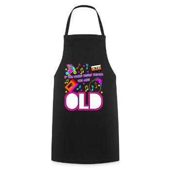 1980 Retro 80s Joke - Cooking Apron - black - Front - AI Model Male 185 dark (185cm)
