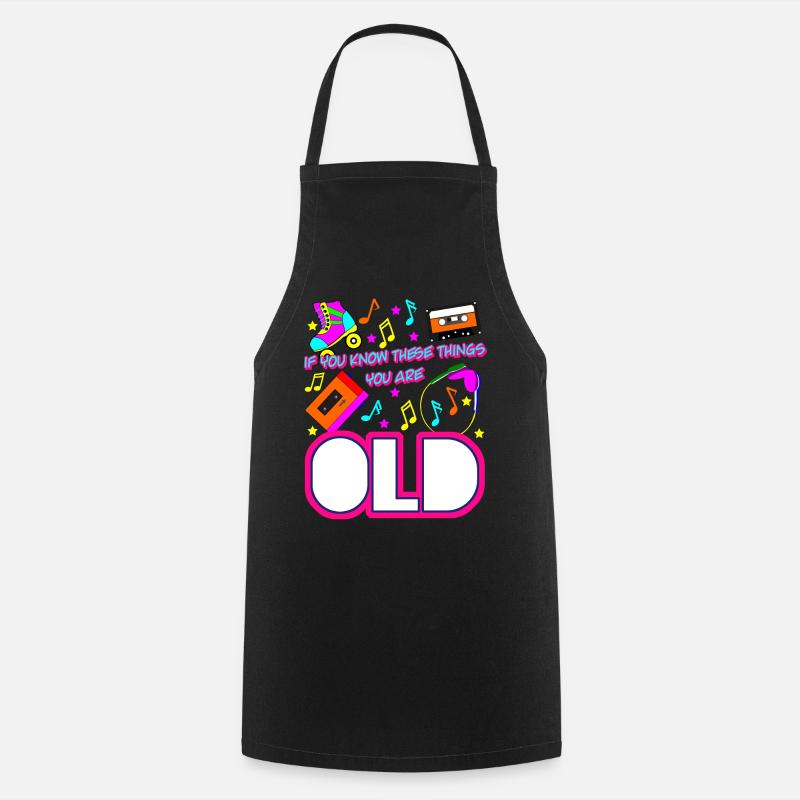 1980 Retro 80s Joke - Cooking Apron - black