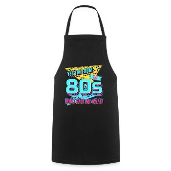 Années 80 Années 1980 Vintage - Tablier de cuisine - noir - Devant - AI Model Male 185 dark (185cm)