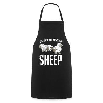Blague drôle de mouton - Tablier de cuisine - noir - Devant - AI Model Male 185 dark (185cm)