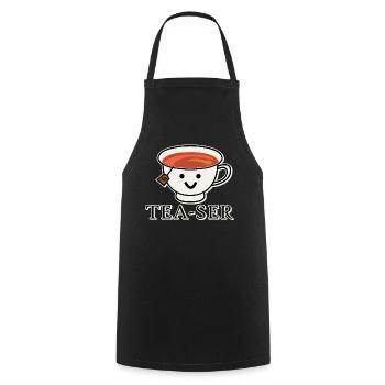 Tea Mug Teapot Tea Bag Tea Cup - Cooking Apron - black - Front - AI Model Male 185 dark (185cm)