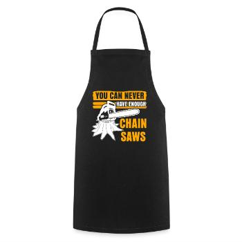 Chain Saw Joke Chainsaws Chainsaw - Cooking Apron - black - Front - AI Model Male 185 dark (185cm)