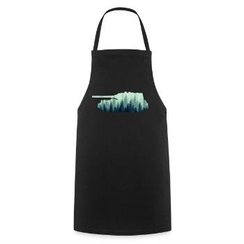 Combat Tank Tank Driver - Cooking Apron - black - Front - AI Model Male 185 dark (185cm)