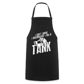 Snoring like a Combat Tank Tank Driver - Cooking Apron - black - Front - AI Model Male 185 dark (185cm)