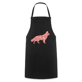 White Shepherd Dog German Shepherd - Cooking Apron - black - Front - AI Model Male 185 dark (185cm)