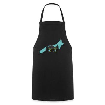 Shepherd Dog Leash German Shepherd - Cooking Apron - black - Front - AI Model Male 185 dark (185cm)