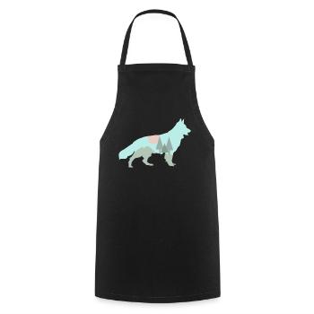 White Shepherd Dog Forest Outdoor - Cooking Apron - black - Front - AI Model Male 185 dark (185cm)