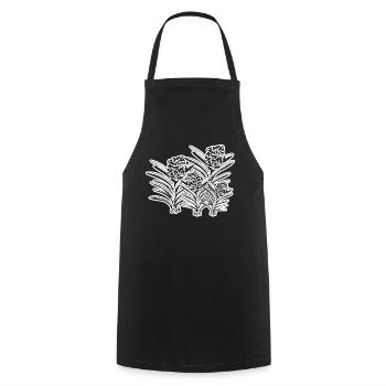 Orchidées Fleurs Orchidée - Tablier de cuisine - noir - Devant - AI Model Male 185 dark (185cm)