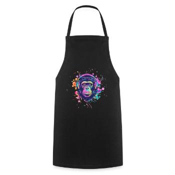 Singe Avec Casque Décoration Femme Cadeau Homme - Tablier de cuisine - noir - Devant - AI Model Male 185 dark (185cm)