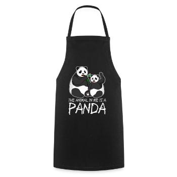 Pandas Panda géant Panda Ours - Tablier de cuisine - noir - Devant - AI Model Male 185 dark (185cm)