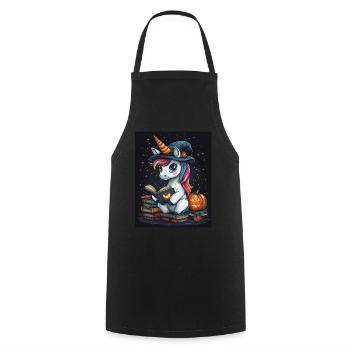 Halloween Gift Women Unicorn Men Kids - Cooking Apron - black - Front - AI Model Male 185 dark (185cm)