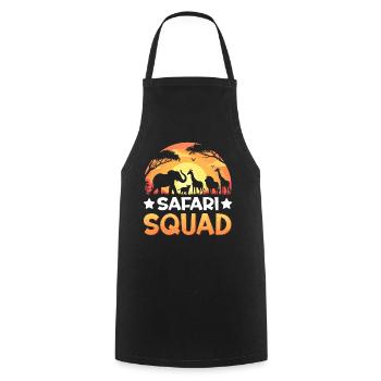 Safari Squad Animaux Coucher de soleil Zoo Faune - Tablier de cuisine - noir - Devant - AI Model Male 185 dark (185cm)