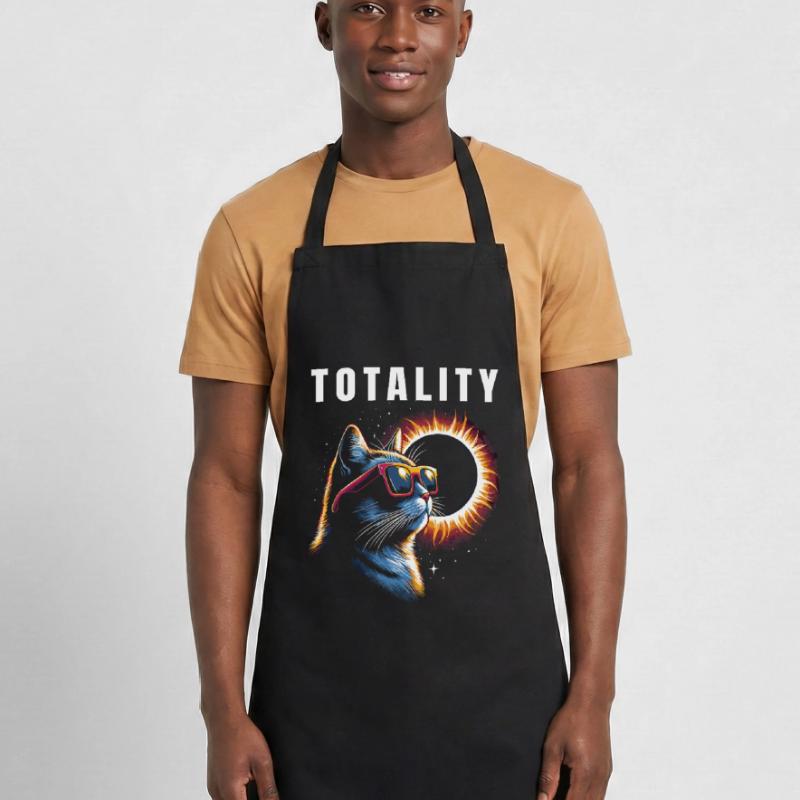 Total Solar Eclipse Totality Cat Cooking Apron