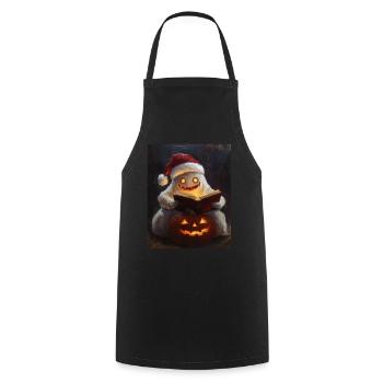 Halloween Geschenk Geist mit Weihnachtsmütze Deko - Kochschürze - Schwarz - Vorne - AI Model Male 185 dark (185cm)