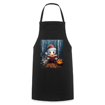 Halloween Geschenk Geist mit Weihnachtsmütze Deko - Kochschürze - Schwarz - Vorne - AI Model Male 185 dark (185cm)