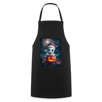 Halloween Geschenk Geist mit Weihnachtsmütze Deko - Kochschürze - Schwarz - Vorne - AI Model Male 185 dark (185cm)