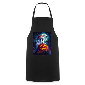 Halloween Geschenk Geist mit Weihnachtsmütze Deko - Kochschürze - Schwarz - Vorne - AI Model Male 185 dark (185cm)