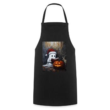 Halloween Geschenk Geist mit Weihnachtsmütze Deko - Kochschürze - Schwarz - Vorne - AI Model Male 185 dark (185cm)
