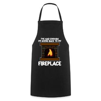 Fireplace Oven Firewood Stove - Cooking Apron - black - Front - AI Model Male 185 dark (185cm)