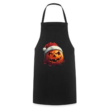 Halloween Geschenk Kürbis mit Weihnachtsmütze Deko - Kochschürze - Schwarz - Vorne - AI Model Male 185 dark (185cm)