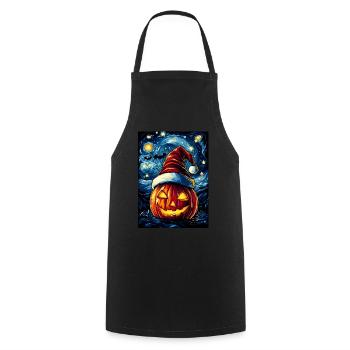 Halloween Geschenk Kürbis mit Weihnachtsmütze Deko - Kochschürze - Schwarz - Vorne - AI Model Male 185 dark (185cm)
