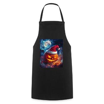 Halloween Geschenk Kürbis mit Weihnachtsmütze Deko - Kochschürze - Schwarz - Vorne - AI Model Male 185 dark (185cm)
