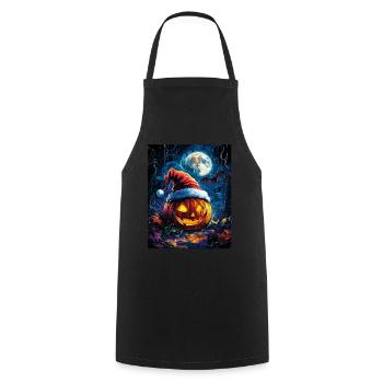 Halloween Geschenk Kürbis mit Weihnachtsmütze Deko - Kochschürze - Schwarz - Vorne - AI Model Male 185 dark (185cm)