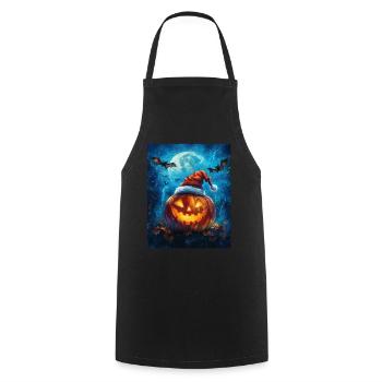 Halloween Geschenk Kürbis mit Weihnachtsmütze Deko - Kochschürze - Schwarz - Vorne - AI Model Male 185 dark (185cm)