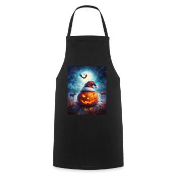 Halloween Geschenk Kürbis mit Weihnachtsmütze Deko - Kochschürze - Schwarz - Vorne - AI Model Male 185 dark (185cm)