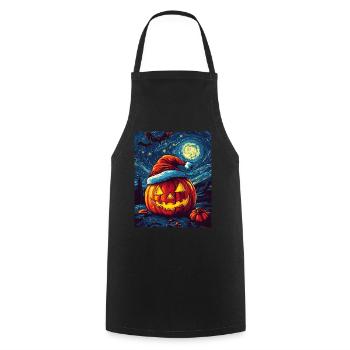 Halloween Geschenk Kürbis mit Weihnachtsmütze Deko - Kochschürze - Schwarz - Vorne - AI Model Male 185 dark (185cm)