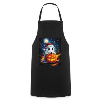 Halloween Geschenk Geist mit Weihnachtsmütze Deko - Kochschürze - Schwarz - Vorne - AI Model Male 185 dark (185cm)