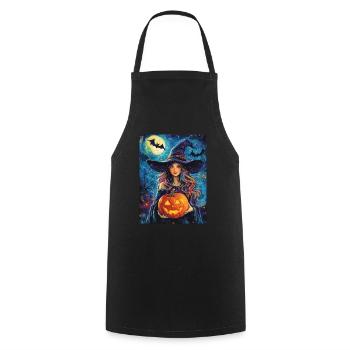 Halloween Cadeau Femmes Sorcière Hommes Enfants Décoration - Tablier de cuisine - noir - Devant - AI Model Male 185 dark (185cm)