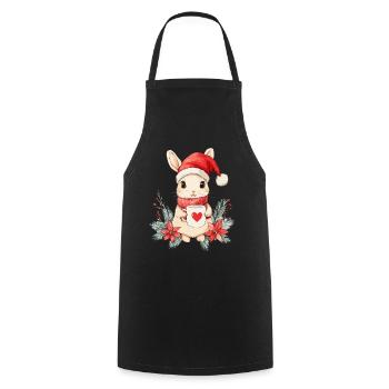Bunny Coffee Christmas Decoration Women Men Children - Cooking Apron - black - Front - AI Model Male 185 dark (185cm)