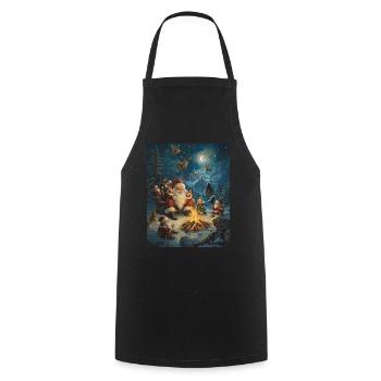 Père Noël Femmes Hommes Enfants Noël - Tablier de cuisine - noir - Devant - AI Model Male 185 dark (185cm)