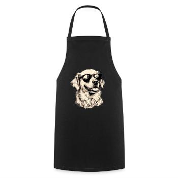 Lustiger Golden Retriever - Kochschürze - Schwarz - Vorne - AI Model Male 185 dark (185cm)