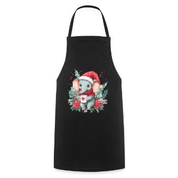 Elefant Kaffee Weihnachten Frauen Männer Kinder - Kochschürze - Schwarz - Vorne - AI Model Male 185 dark (185cm)