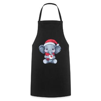 Elefant Kaffee Weihnachten Frauen Männer Kinder - Kochschürze - Schwarz - Vorne - AI Model Male 185 dark (185cm)