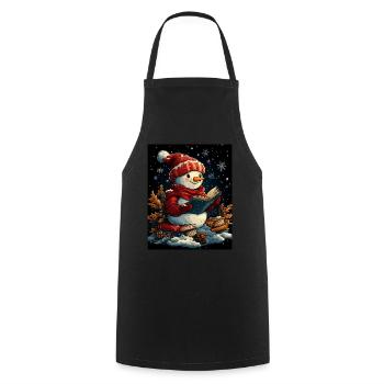 Snowman Christmas Decoration Women Men Children - Cooking Apron - black - Front - AI Model Male 185 dark (185cm)