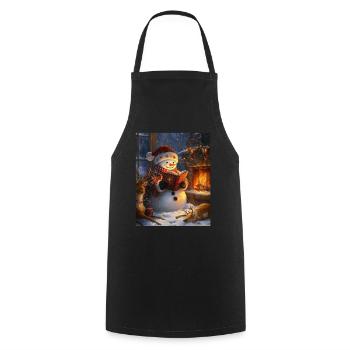 Snowman Christmas Women Men Children - Cooking Apron - black - Front - AI Model Male 185 dark (185cm)