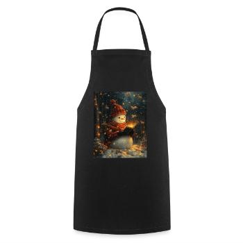 Snowman Christmas Women Men Children - Cooking Apron - black - Front - AI Model Male 185 dark (185cm)