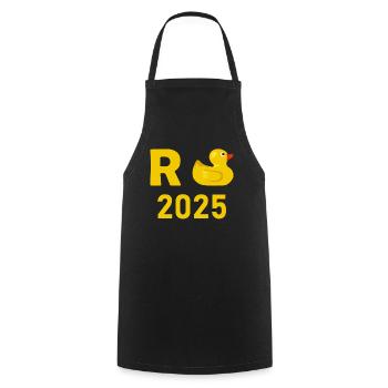 Ente Rente 2025 Pension Ruhestand Opa Oma Rentner - Kochschürze - Schwarz - Vorne - AI Model Male 185 dark (185cm)
