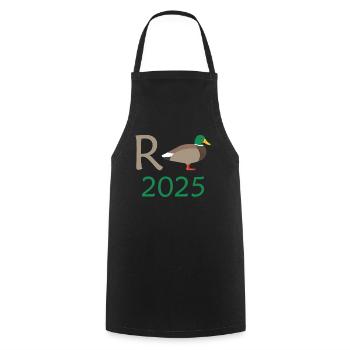 Duck Pension 2025 Pension Retirement Grandpa Grandma Pensioner - Cooking Apron - black - Front - AI Model Male 185 dark (185cm)