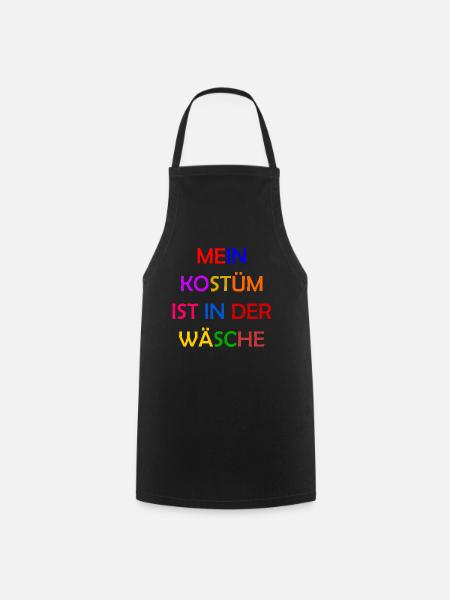 Karneval Kostüm Damen Geschenk Fasching Fastnacht - Kochschürze - Schwarz