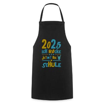 Schulkind 2025 Junge Mädchen Einschulung 2025 Deko - Kochschürze - Schwarz - Vorne - AI Model Male 185 dark (185cm)