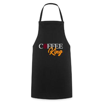 Coffee King mit Bohne - Kochschürze - Schwarz - Vorne - AI Model Male 185 dark (185cm)
