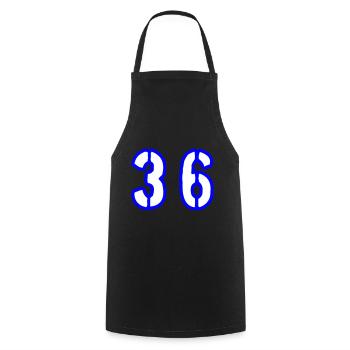 36 Number Symbol - Cooking Apron - black - Front - AI Model Male 185 dark (185cm)