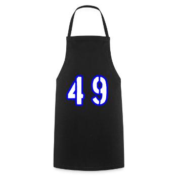 49 Zahl Symbol - Kochschürze - Schwarz - Vorne - AI Model Male 185 dark (185cm)