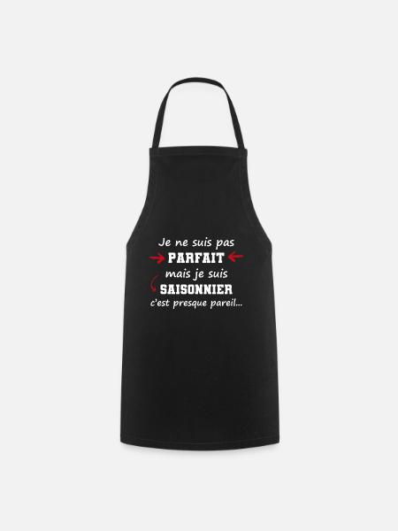 Cadeau pour saisonnier | pas parfait mais - Tablier de cuisine - noir