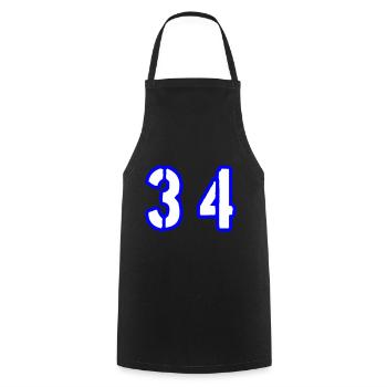34 Zahl Symbol - Kochschürze - Schwarz - Vorne - AI Model Male 185 dark (185cm)
