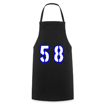 58 Zahl Symbol - Kochschürze - Schwarz - Vorne - AI Model Male 185 dark (185cm)